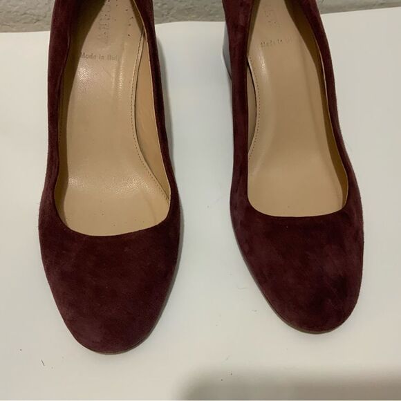 J Crew Womens size 9.5 Heels Pumps Suede Cabernet Shoes - Picture 5 of 12
